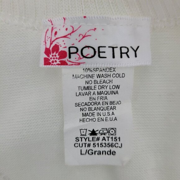 Poetry Sleeveless Button-Front Vest Womens Size L White Pockets - Picture 3 of 4